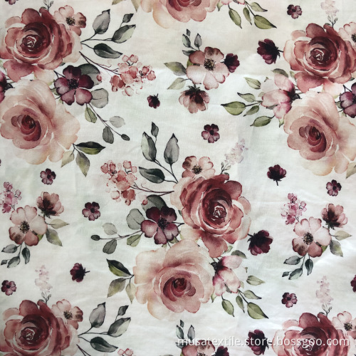 Hot Sale Floral Printed Cotton Woven Poplin Fabric